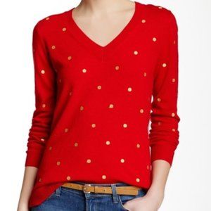 J. Crew Factory Embroidered Polka Dot Sweater